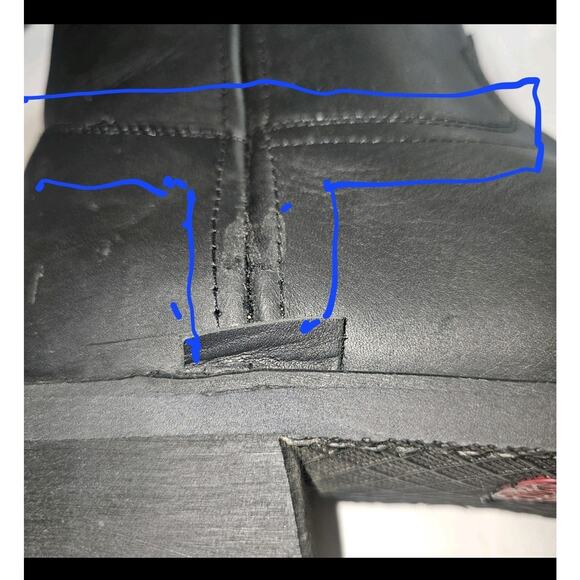 Dingo Boots 12D Rev Up Zipper Up Square Toe Biker Motorcycle DI19090 - Picture 14 of 15